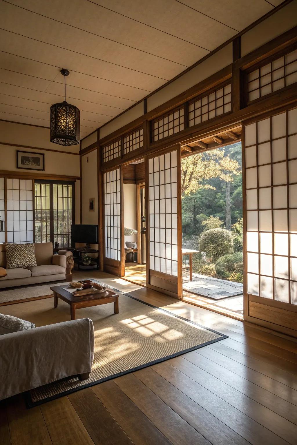 Translucent panels provide sophistication and functionality by diffusing sunshine.