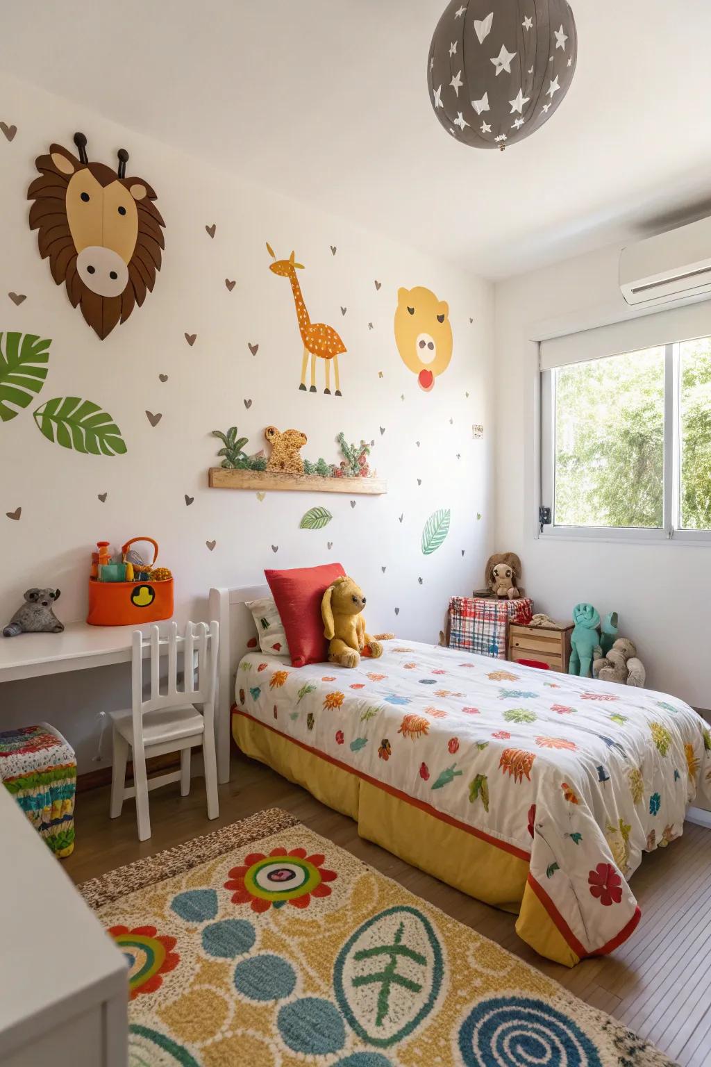 Playful decorations contribute personality and enjoyment to a space.