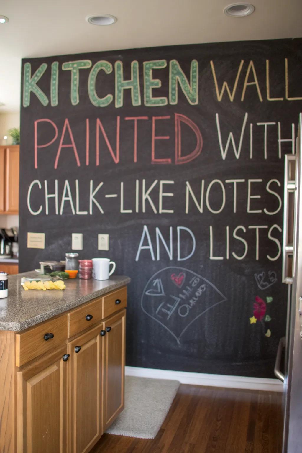 Slate coating offers a versatile and erasable area for notes.