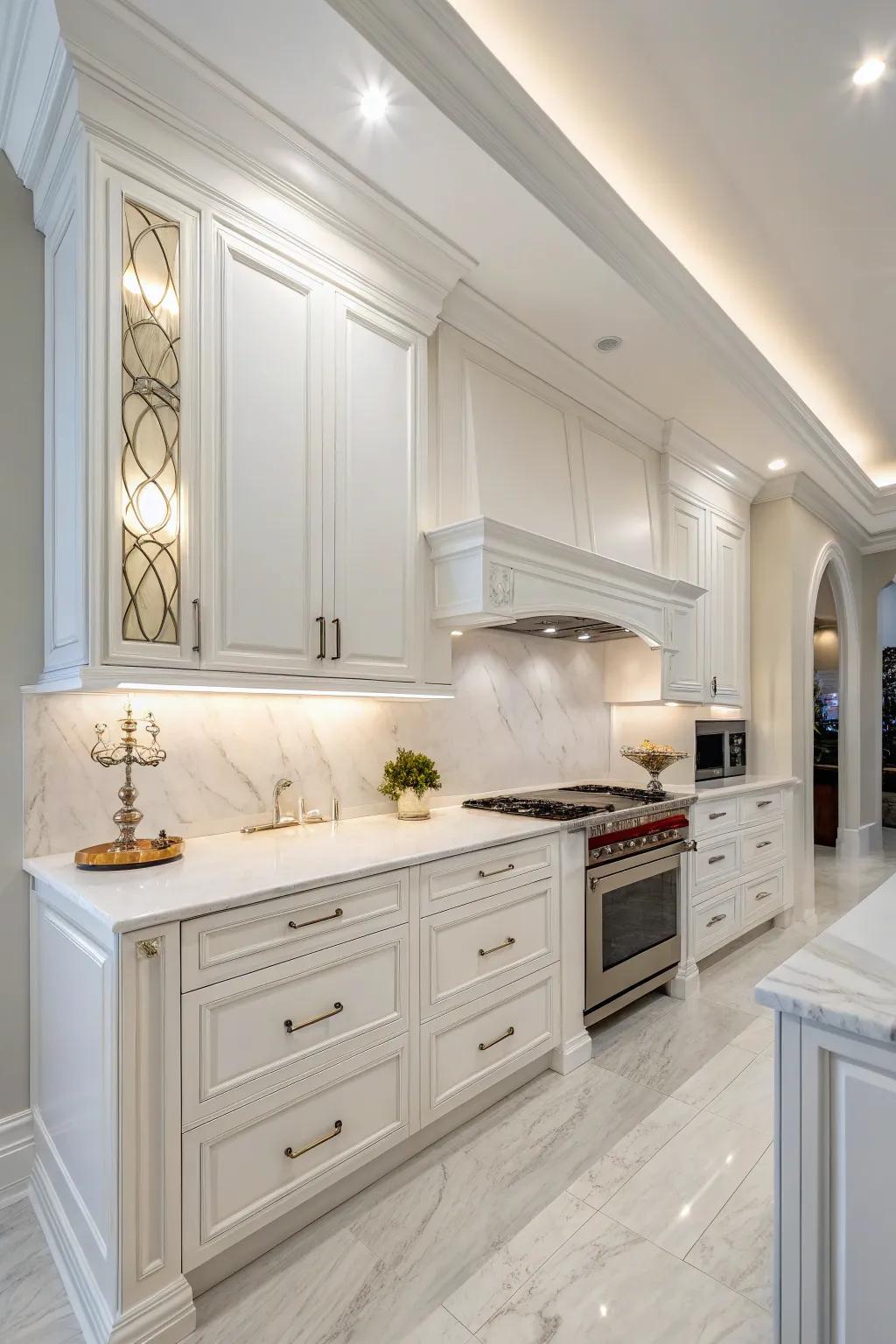 All-white kitchens are classic and stylish.