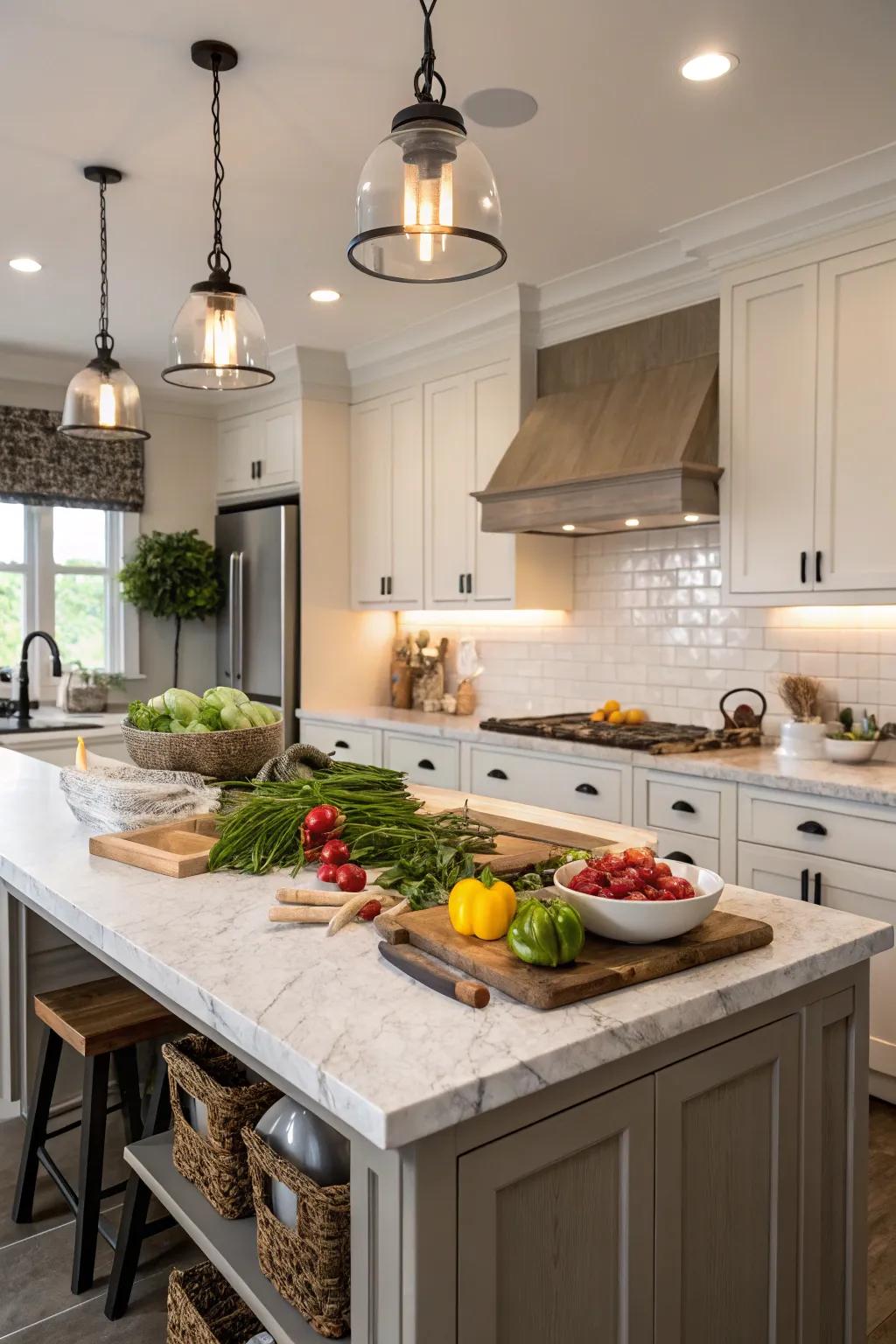Functional lighting supplies the crucial illumination needed for cooking.