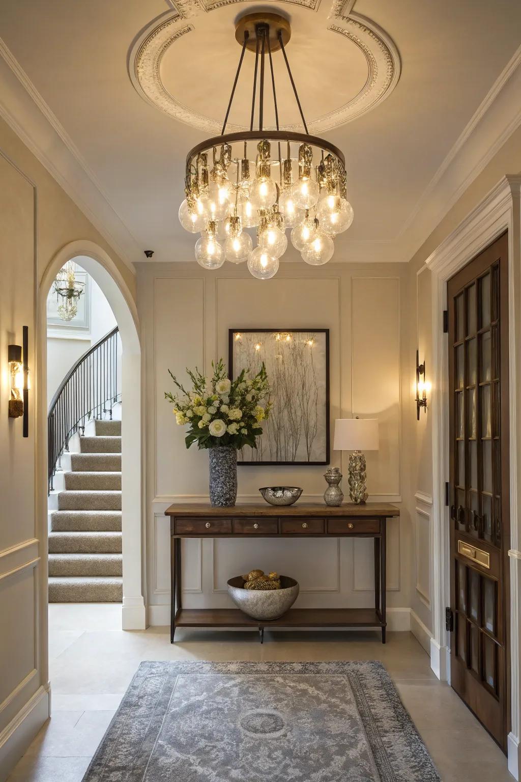 Bulb clusters make a striking statement in your entryway.
