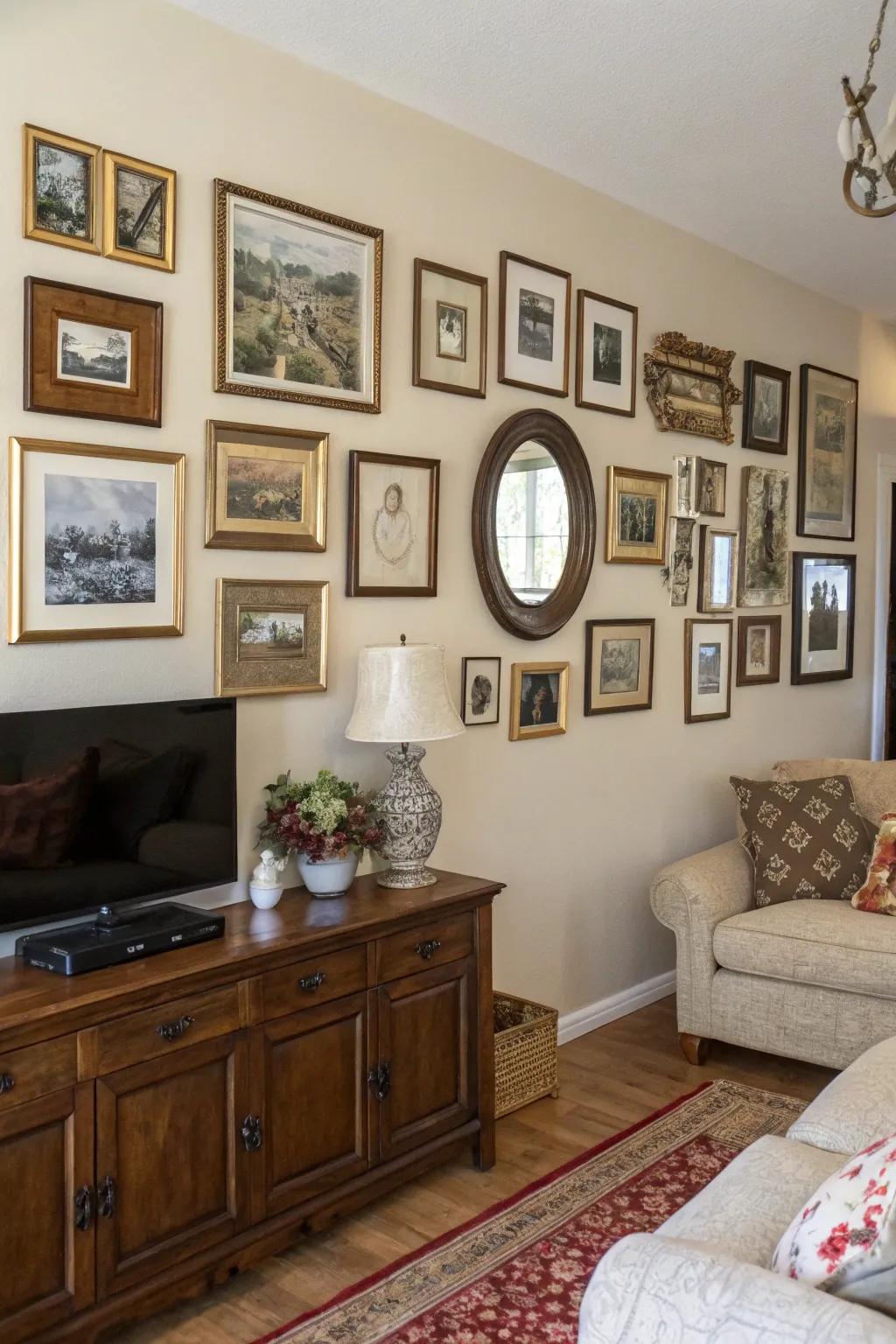 A feature wall contributes a unique and aesthetic aspect.