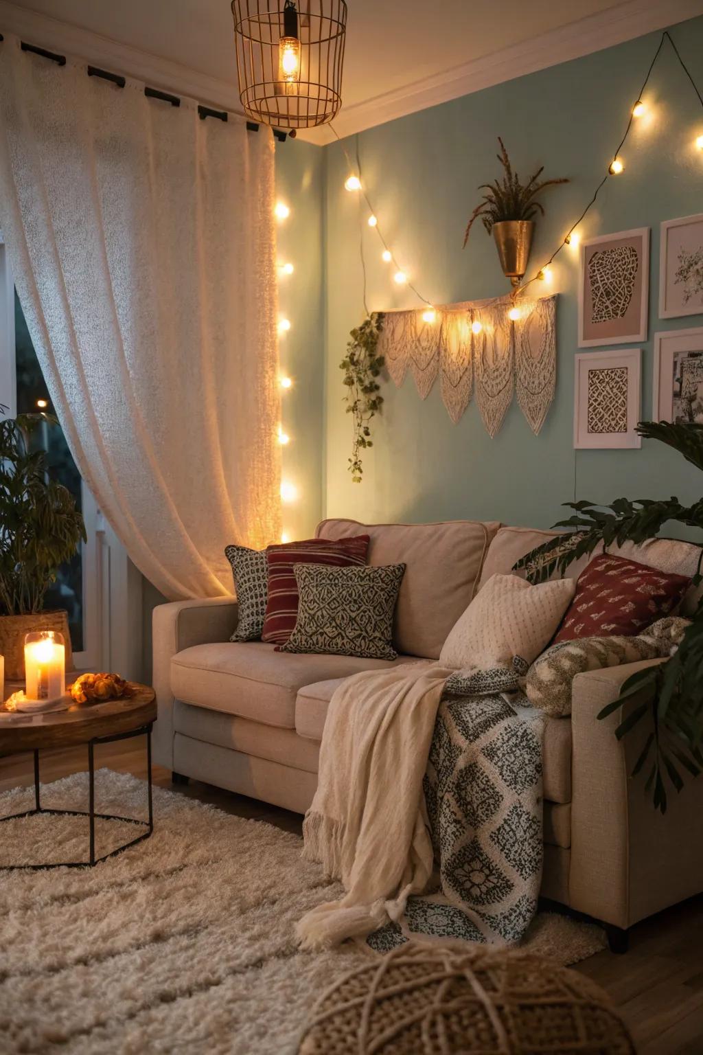 Adjustable lights provide versatility in establishing the ideal atmosphere.