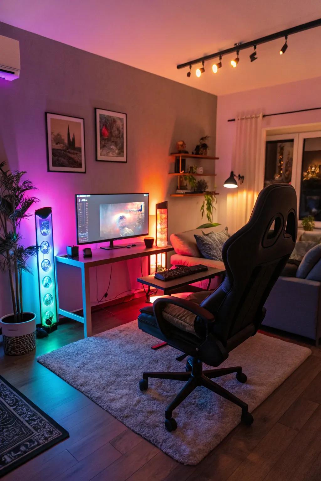 Create an adaptable and vibrant atmosphere with RGB lighting.