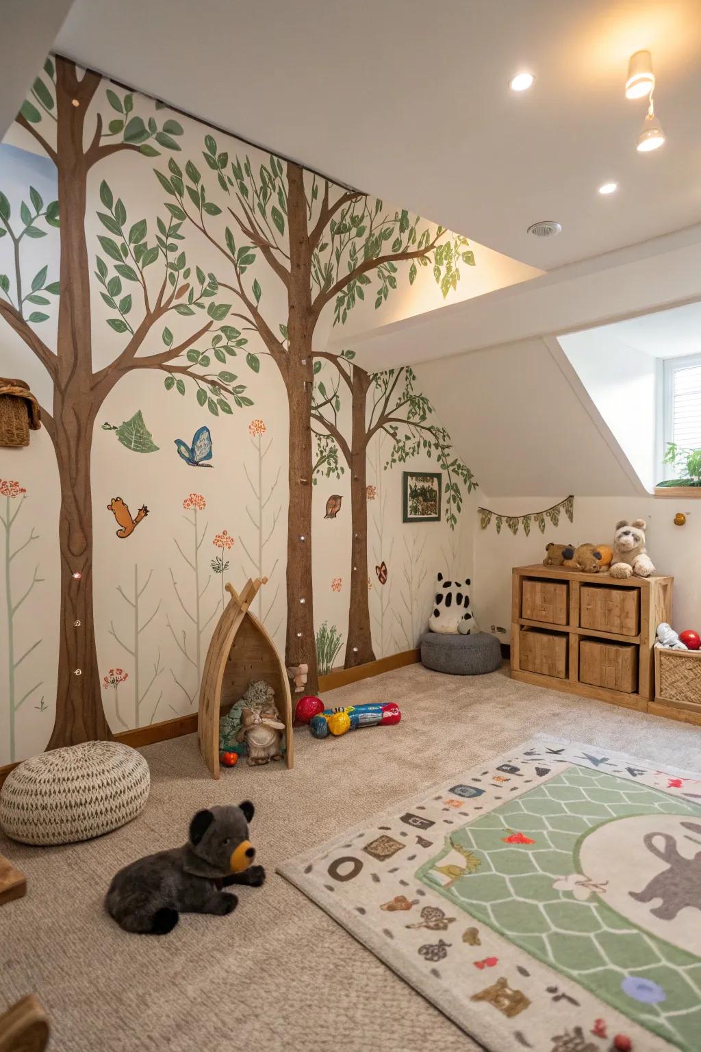 A forest-themed play area sparking imaginative adventures.