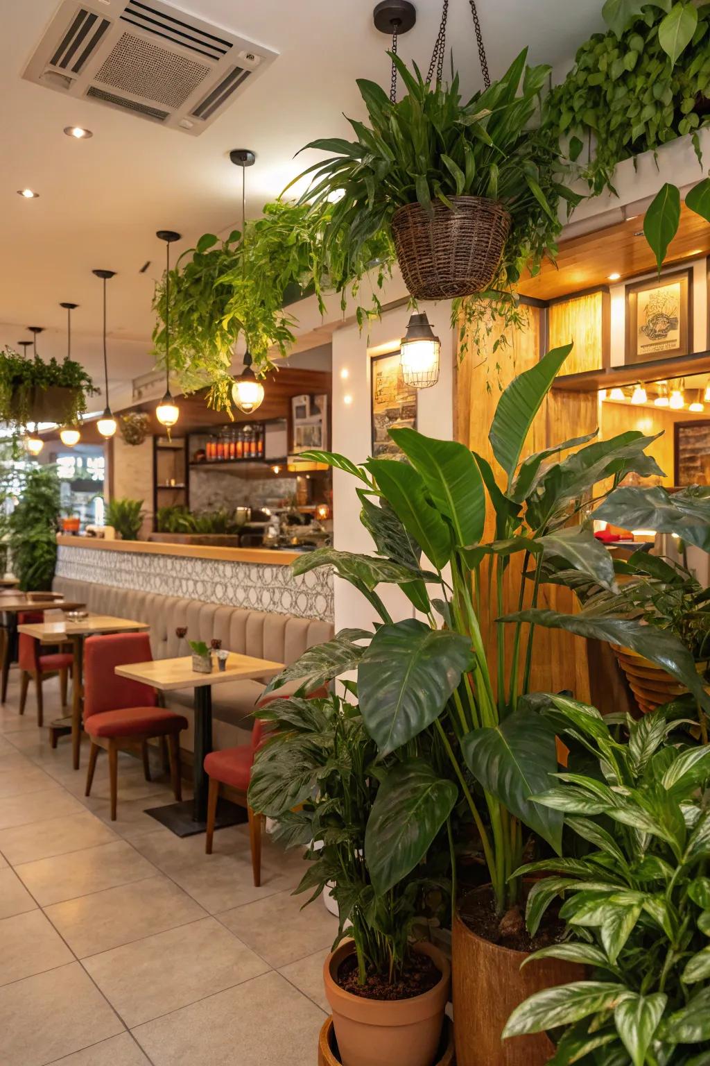 Greenery introduces life and peace to the space.