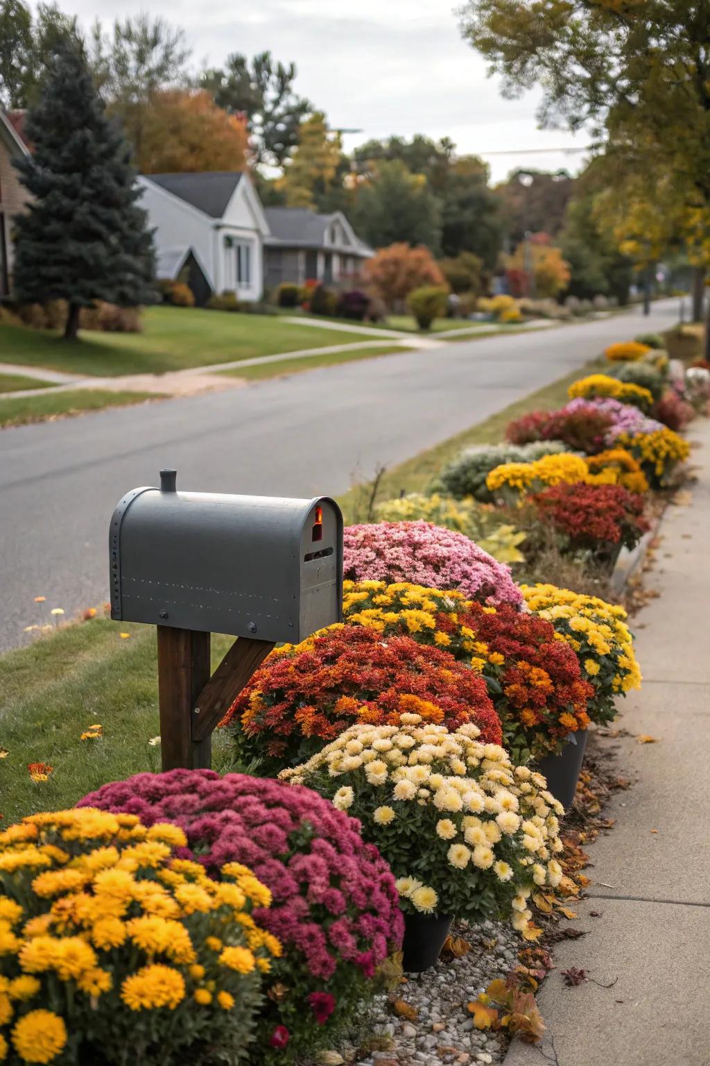 Seasonal flowers introduce ever-changing beauty to your mailbox year-round.