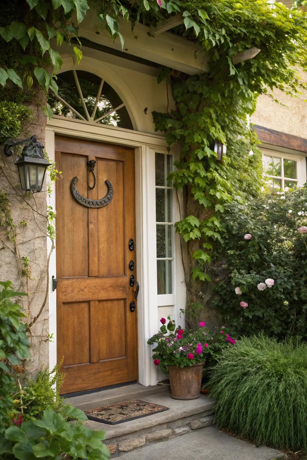 A lucky horseshoe lends a subtle element of good fortune and charm.