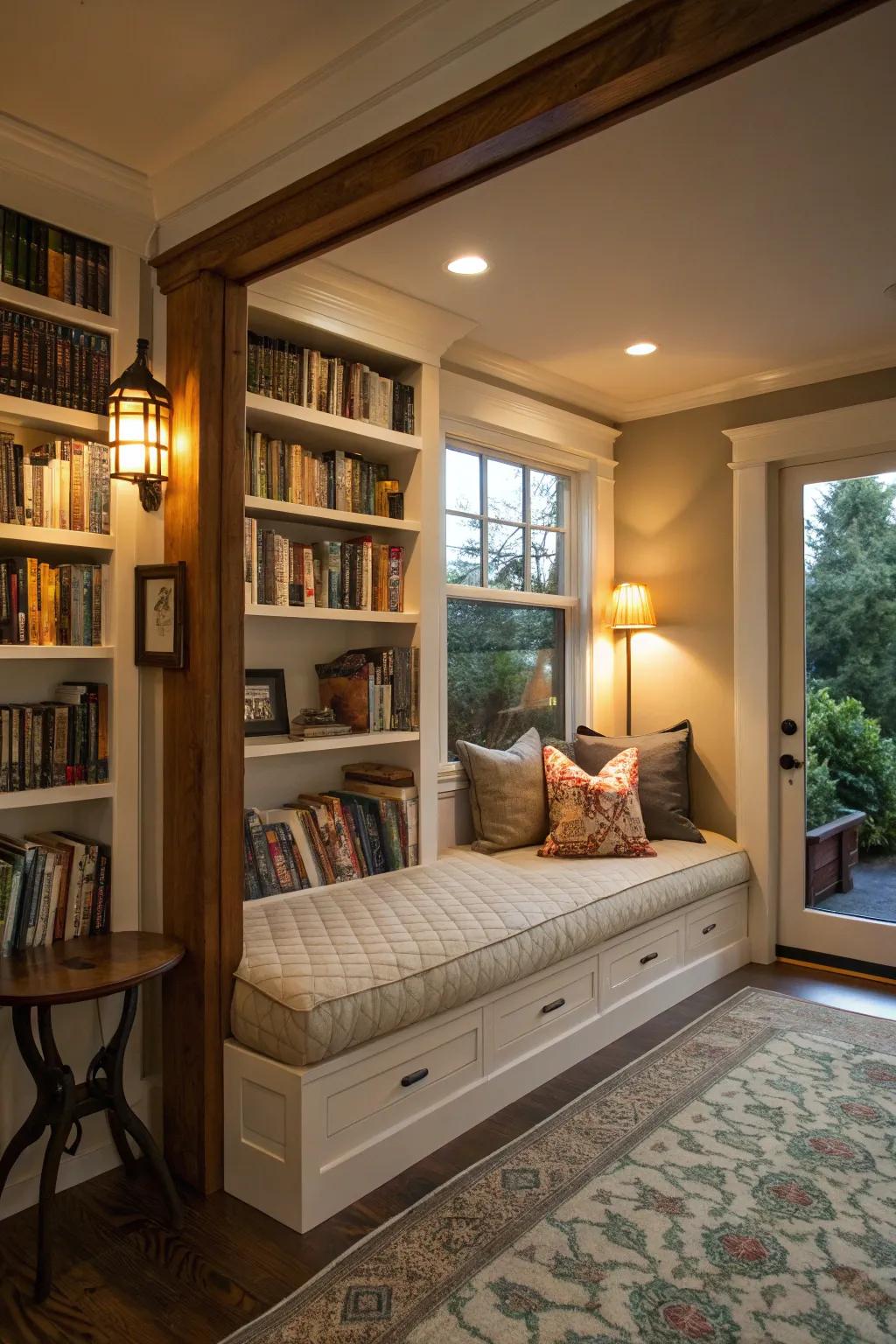Fashion the ideal reading haven with a comfy slumber pad.
