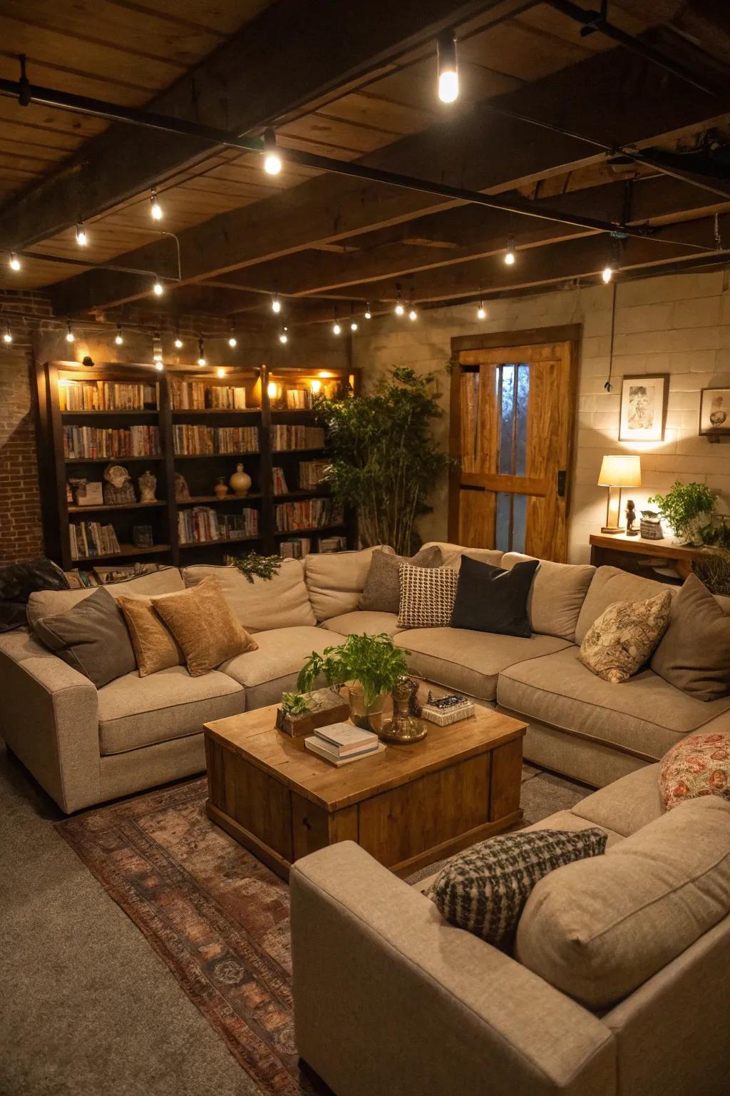 Relax in a comfortable lounge space designed for relaxation and conversations.