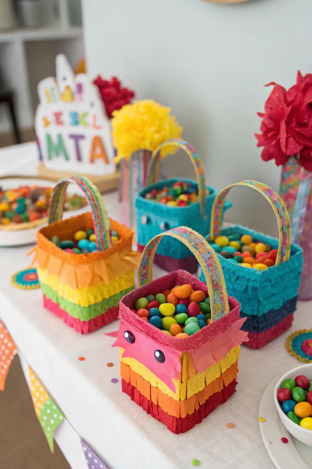 Mini surprise pouches bring a playful feel to any celebration.