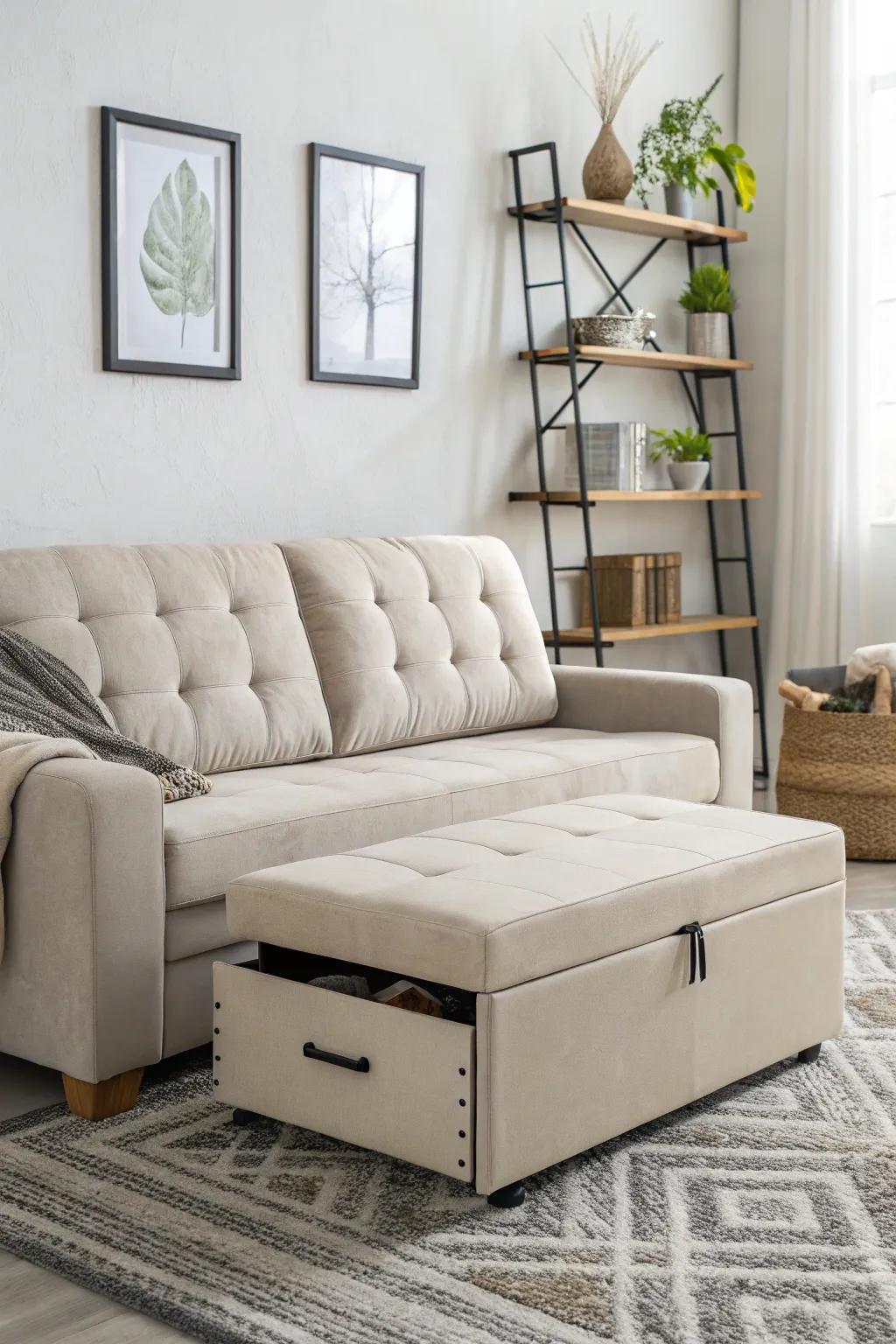 Multifunctional furnishings augment both usability and style in minimalist settings.