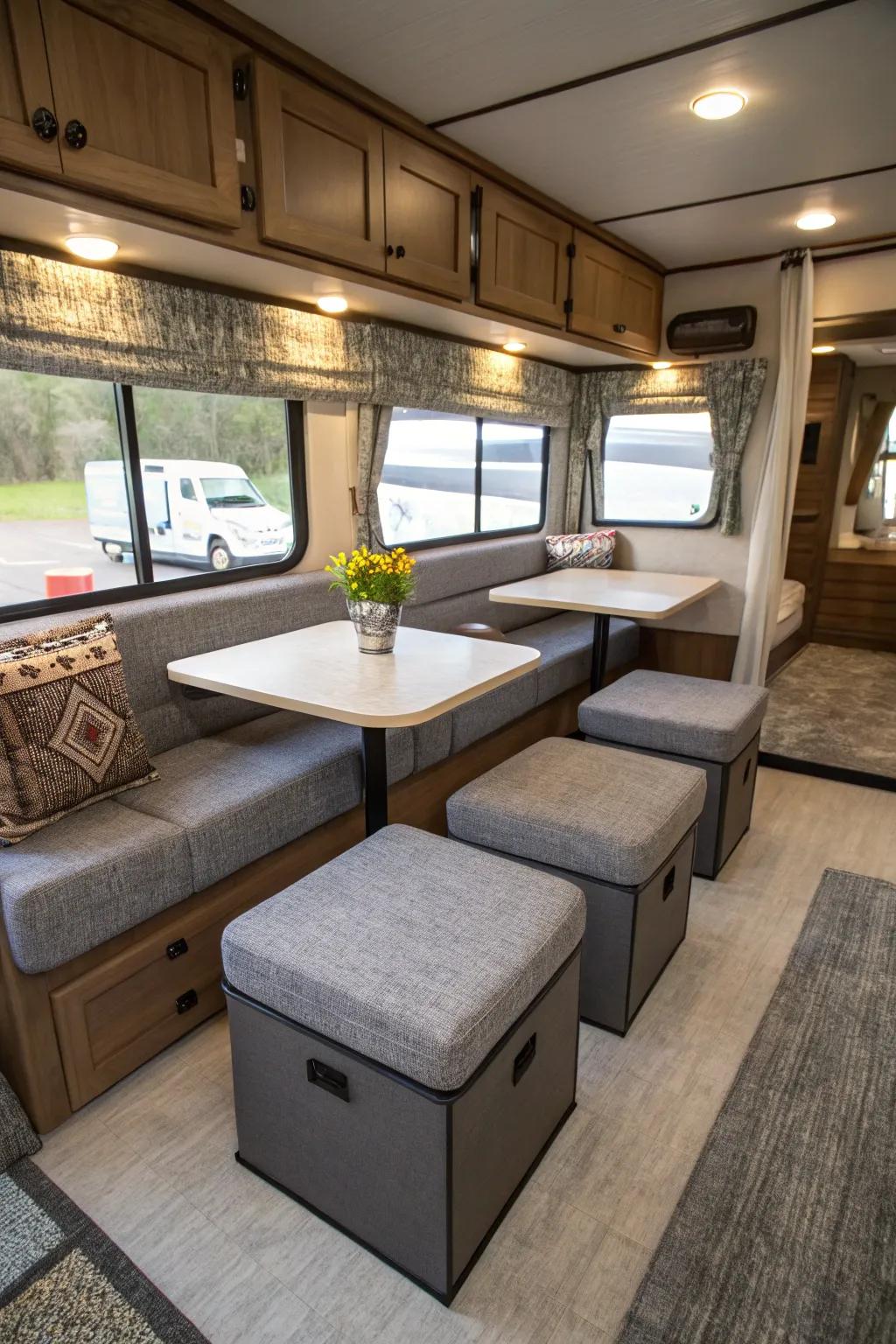 For your mobile home, choose furniture that is both adaptable and functional.