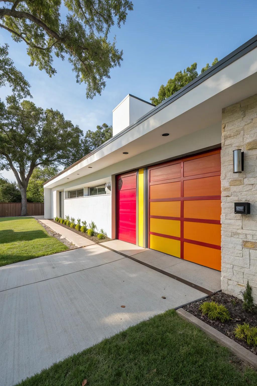 Strong colors can transform your garage door into a statement piece.