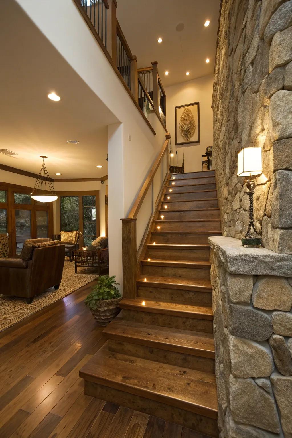Earth-born materials imbue warmth and texture, harmonizing contemporary and traditional styles.