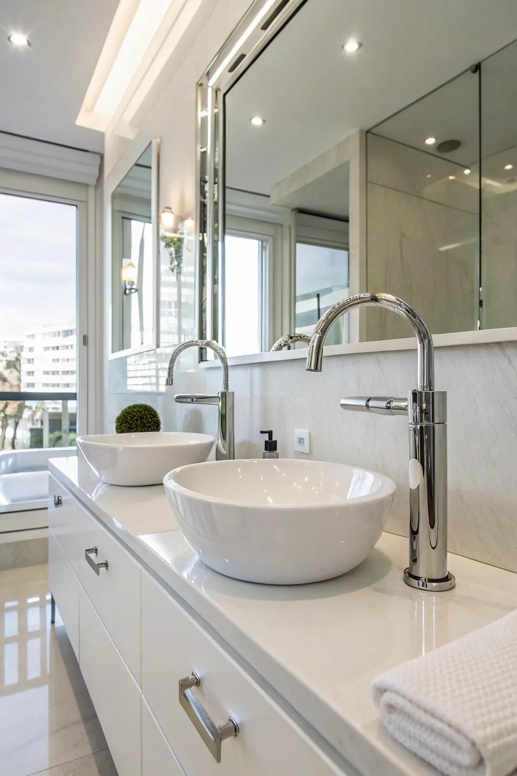 The touch of luxury comes from refined fixtures.