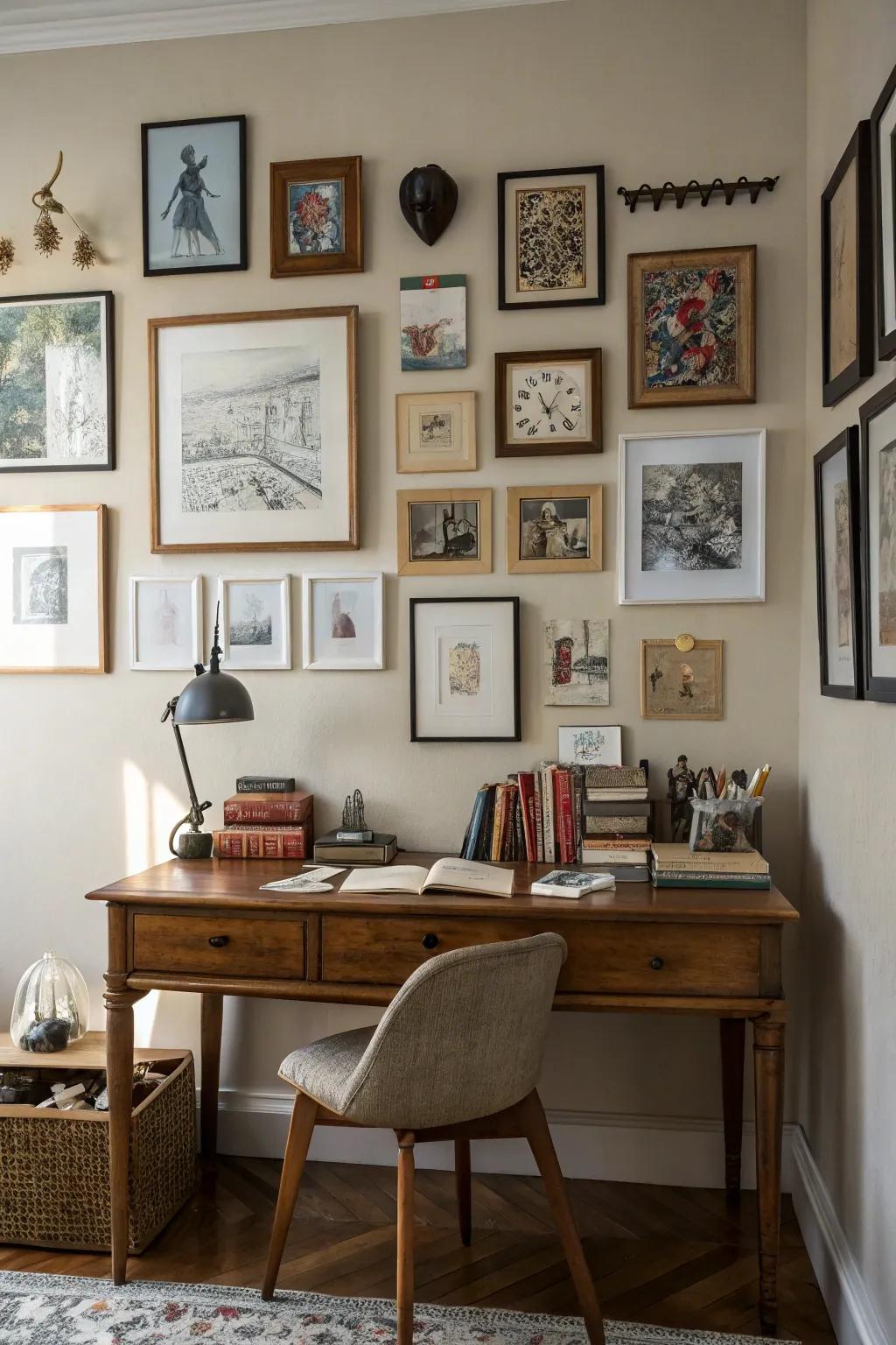 Individual touches transform a workspace into a distinctive sanctuary.
