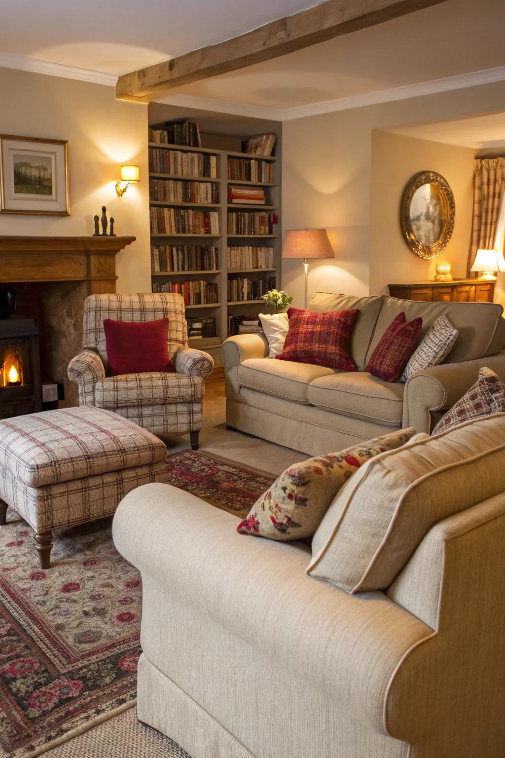 An inviting living space showcasing plush seating ideal for unwinding.