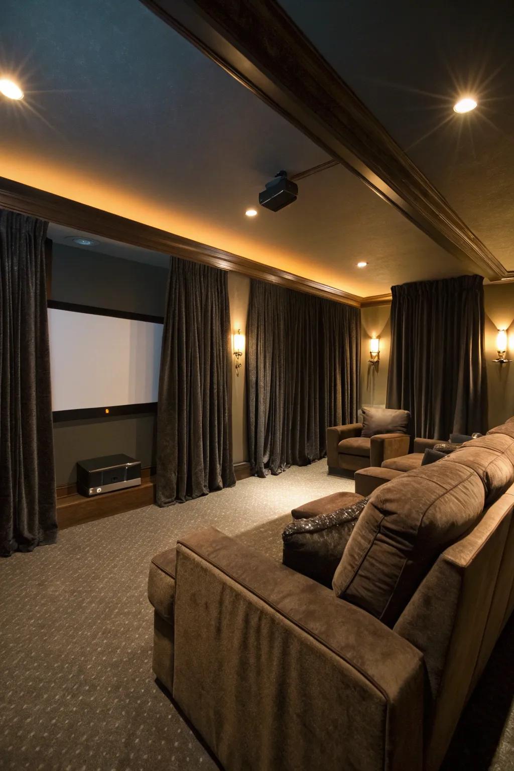 Light-blocking drapes keep distractions away.