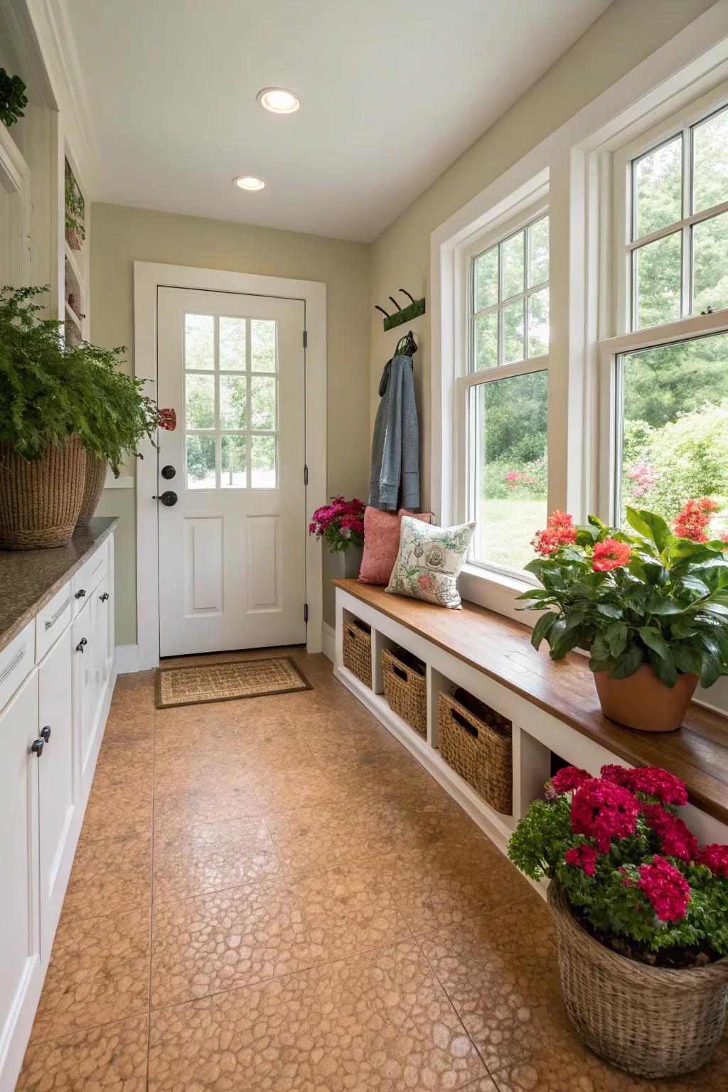 Cork flooring is a sustainable option that imparts a hint of natural charm.