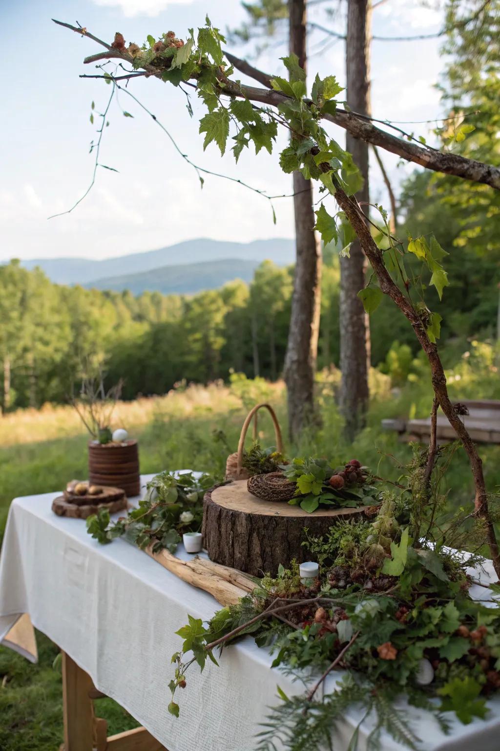 Incorporating the essence of the forest into your party decorations.