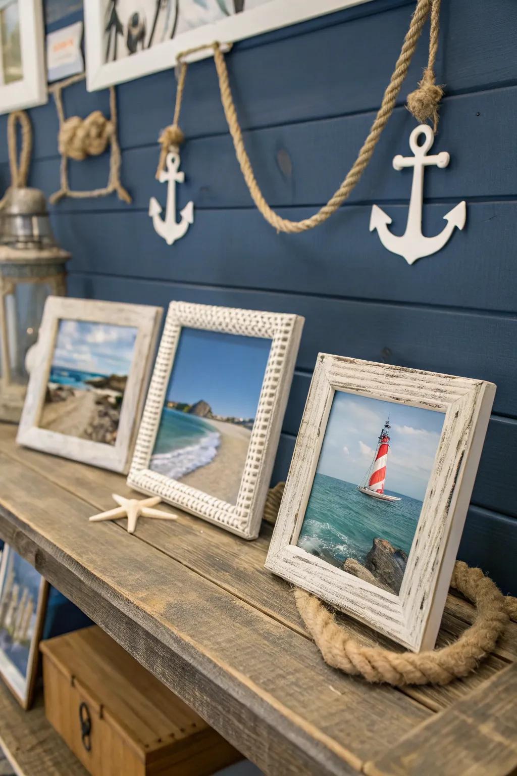 Rope highlights give a maritime flair to your decor.