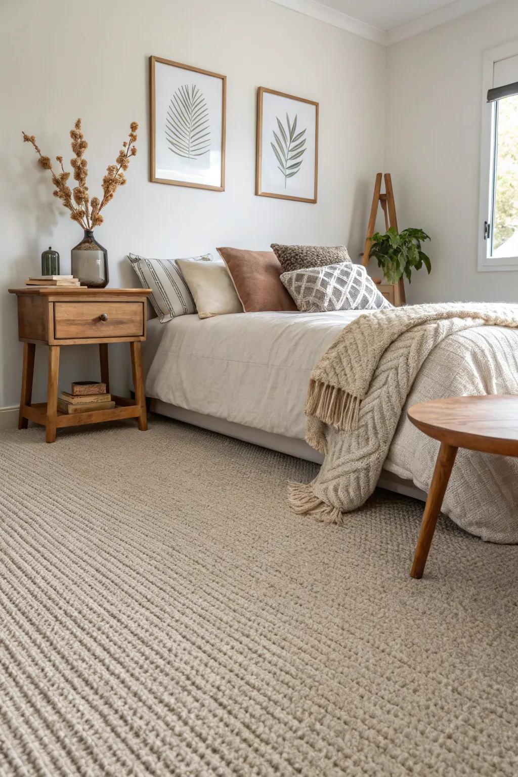 Textured neutrals contribute a sophisticated layer to minimalistic spaces.
