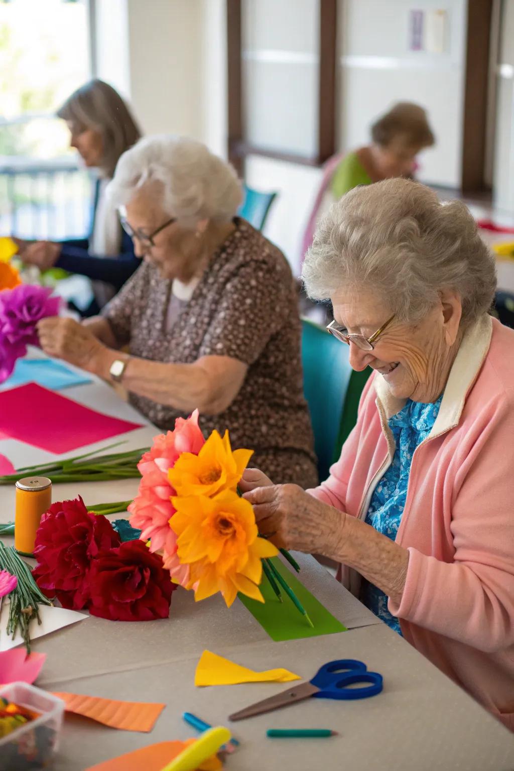 Designing exquisite paper floral arrangements to brighten someone's day.