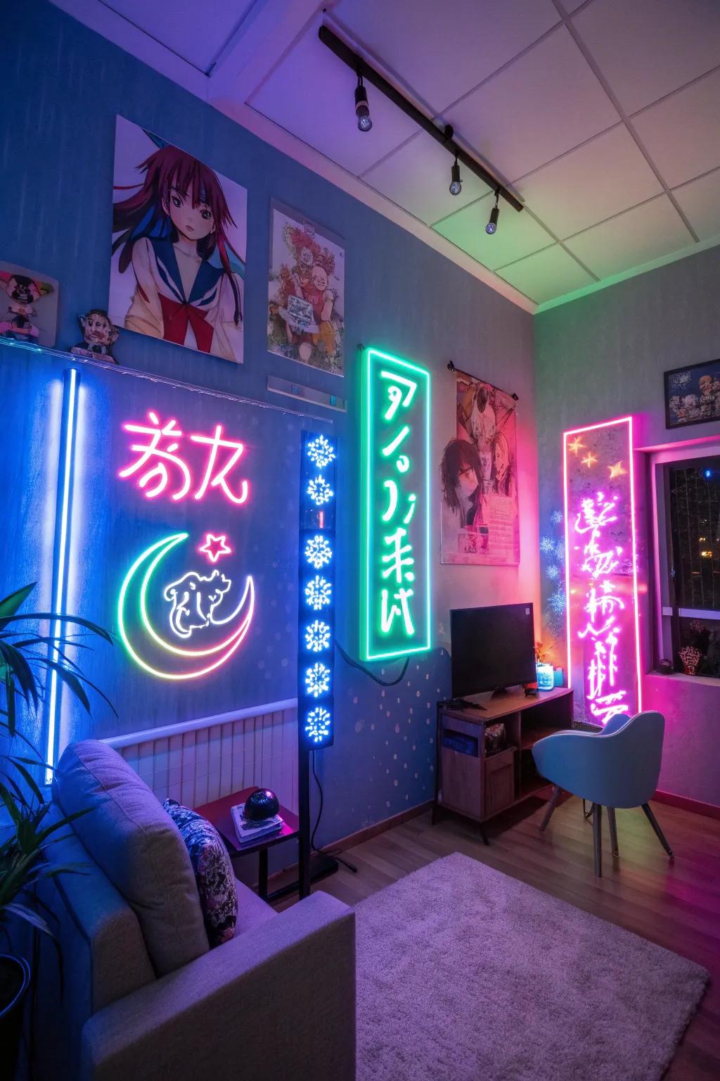 Establish the perfect mood using vibrant anime lighting.