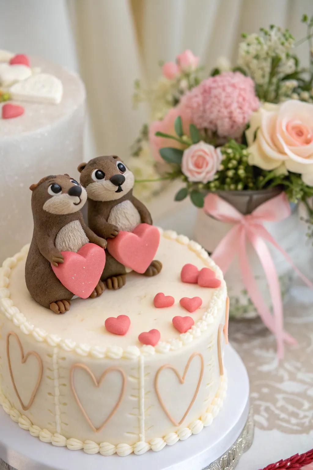 Commemorate affection with an Amour Day otter cake.