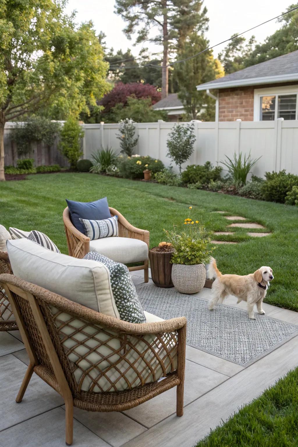 Relish the outdoors jointly with a comfortable lounging spot.