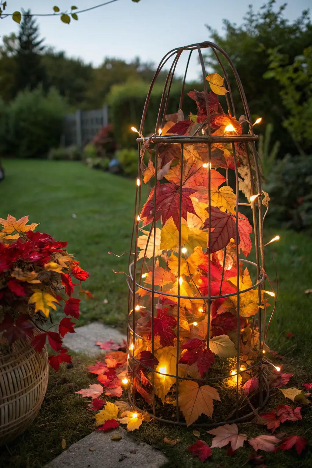 A radiant foliage arbor that celebrates the charm of autumn.