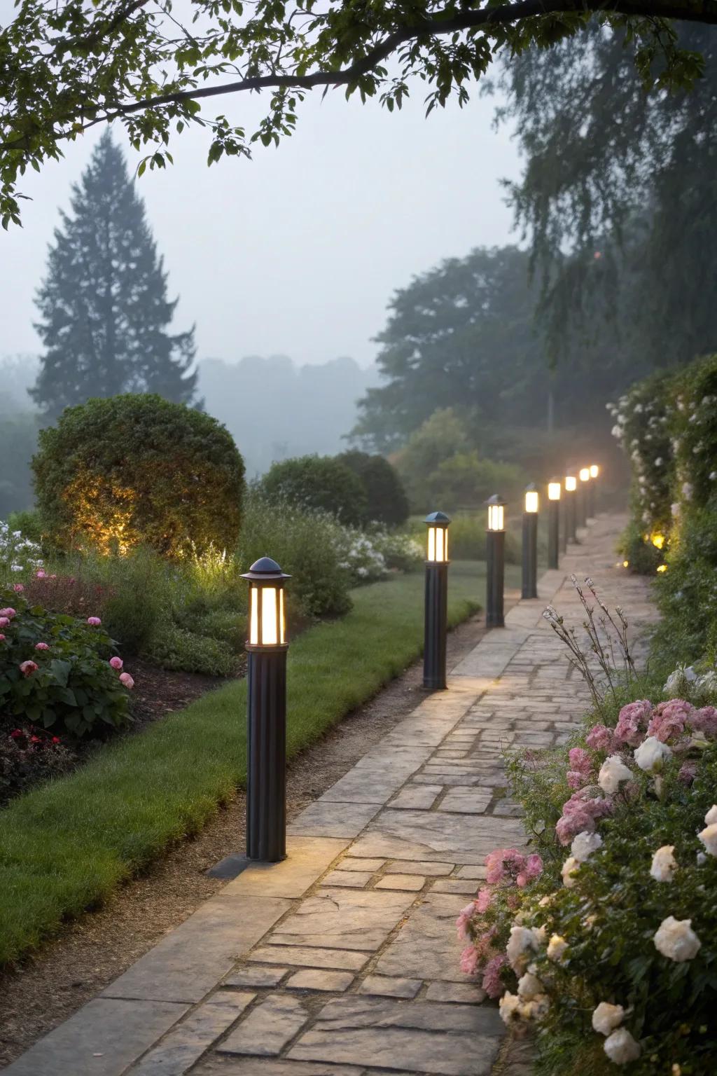 Refined bollard lights for defined pathways.