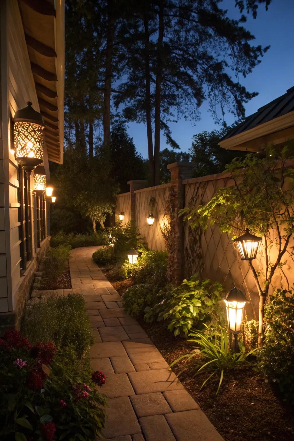 Atmospheric lights provide a comforting, welcoming gleam.