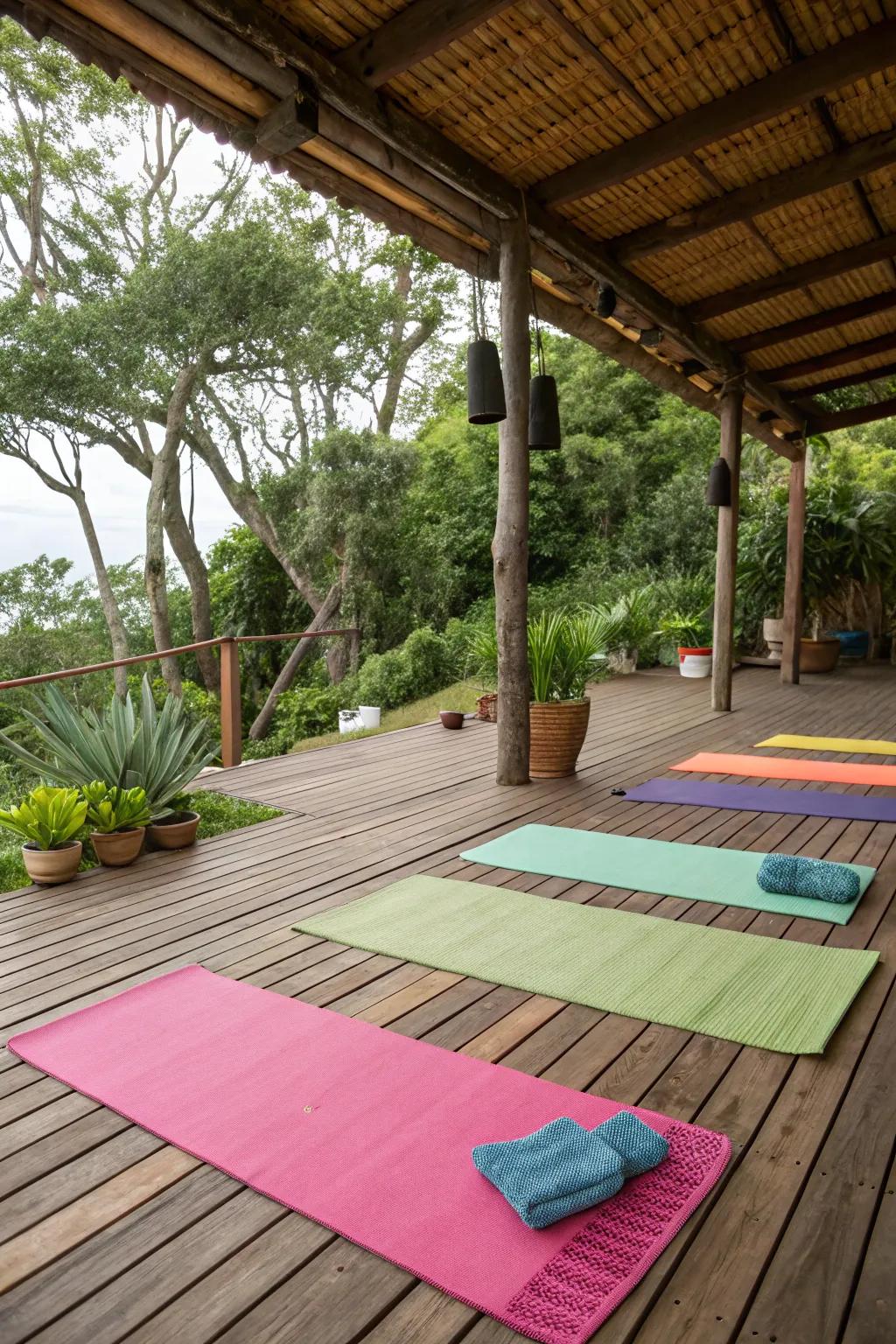 Smart flooring selections lay the foundation for an inviting yoga space.