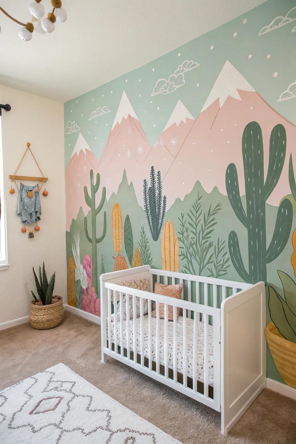 Nature-themed artwork can turn a nursery into a realm of adventure.