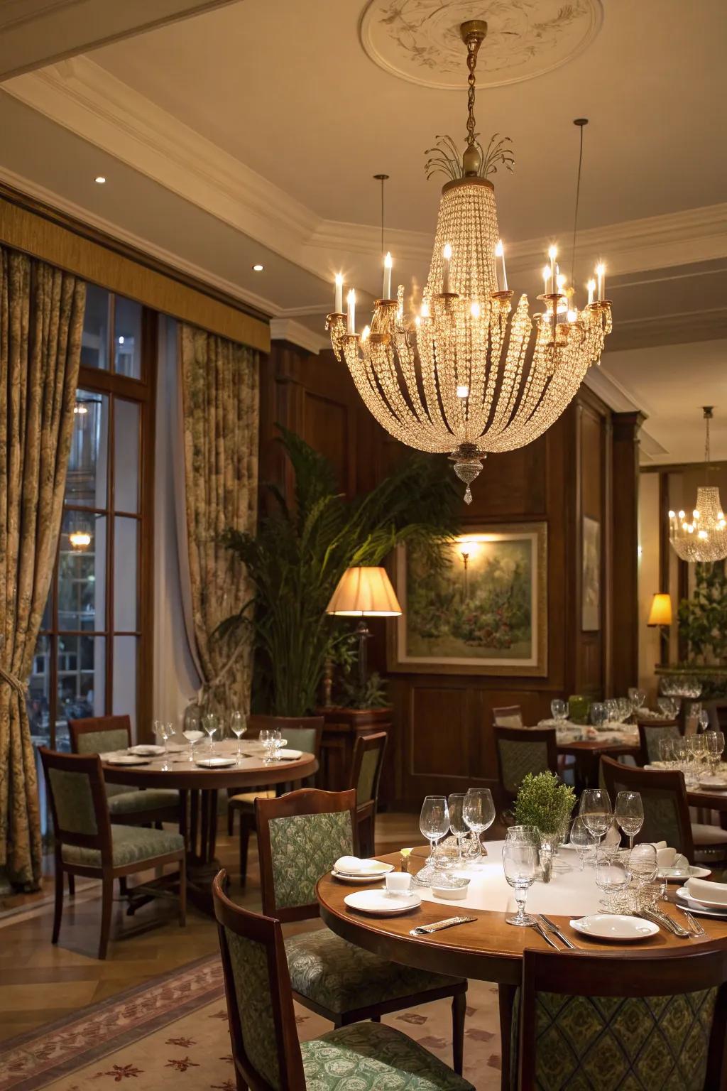 Enhance elegance with a chic chandelier.