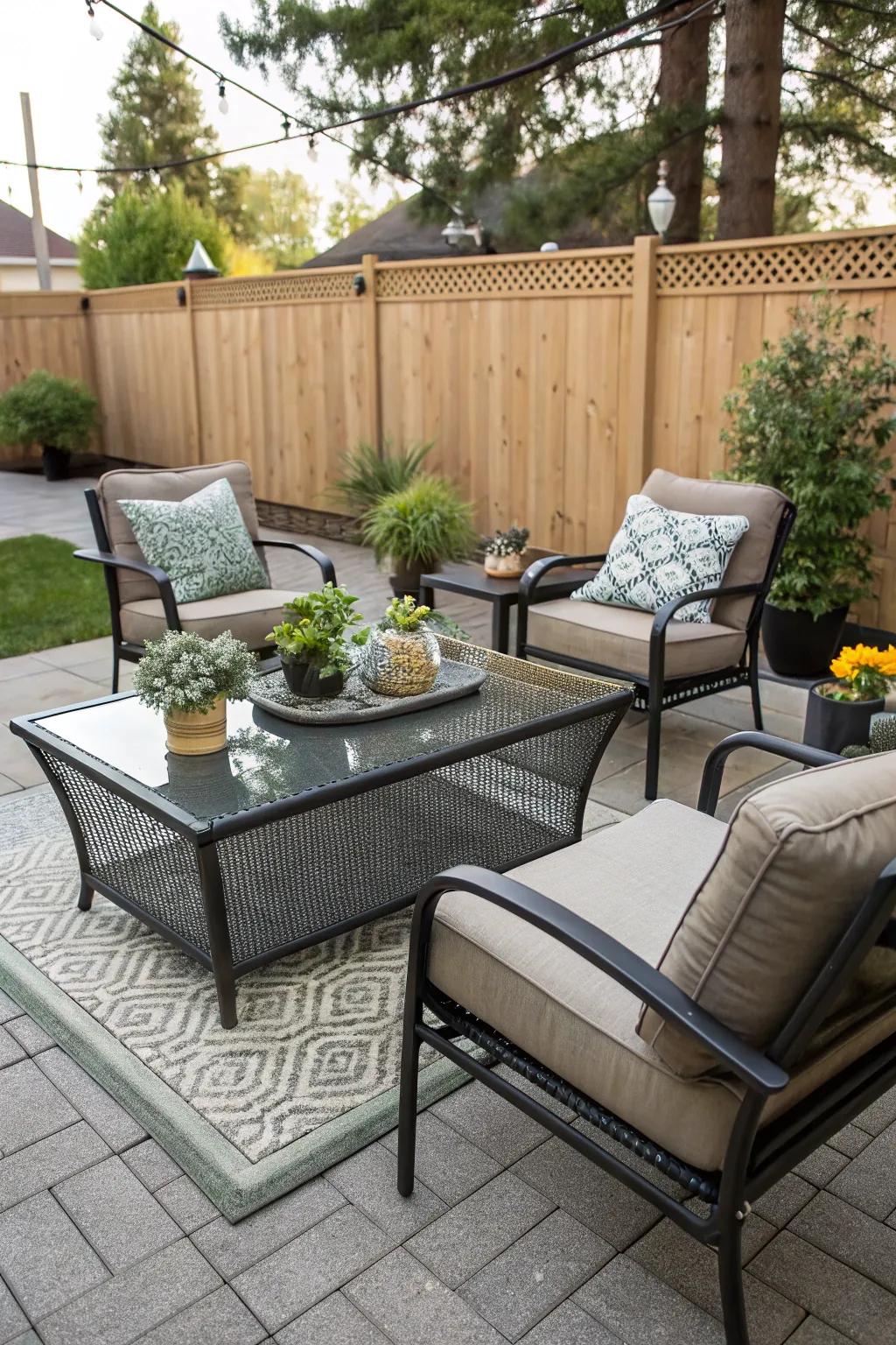 A central coffee table is both practical and welcoming.
