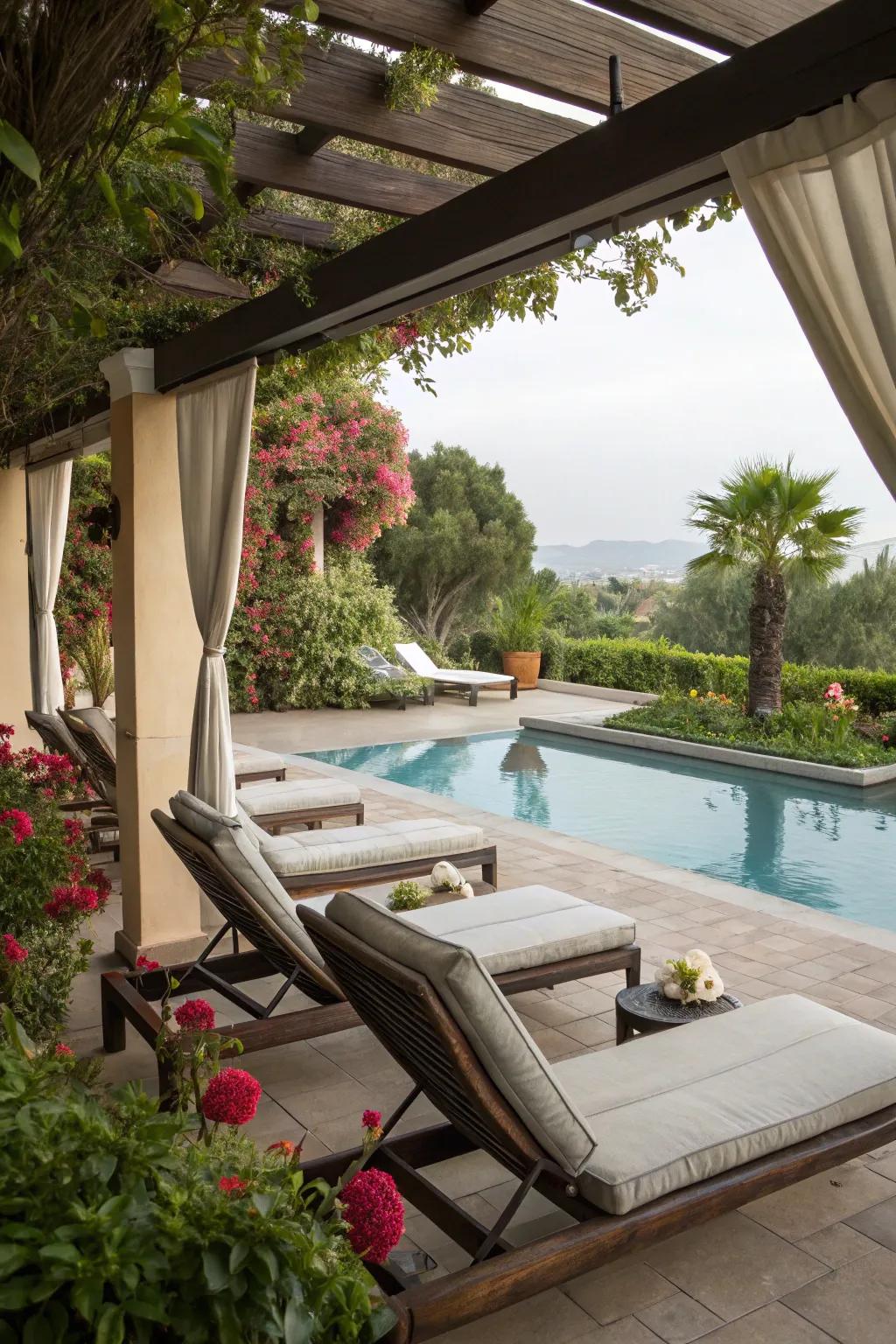 Relax in elegance using cozy outdoor seating.