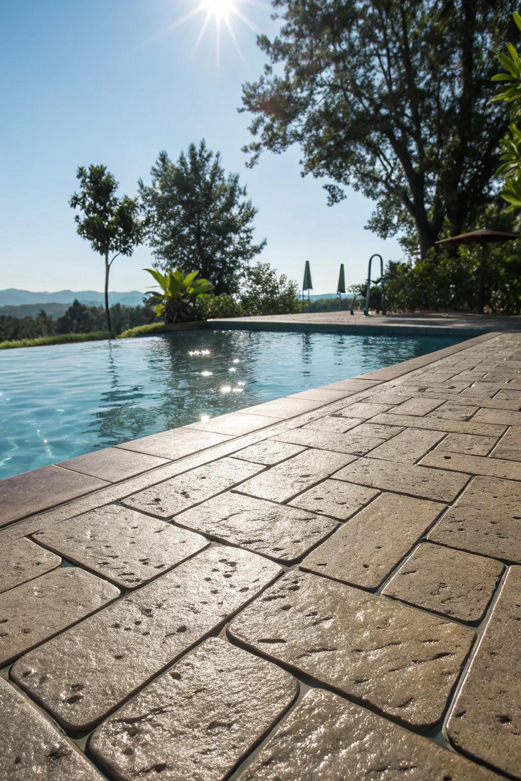 Slip-resistant pavers provide safety while keeping a stylish appearance.