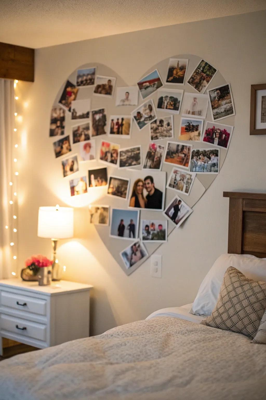 Communicate your affection with a heart-formed picture display.