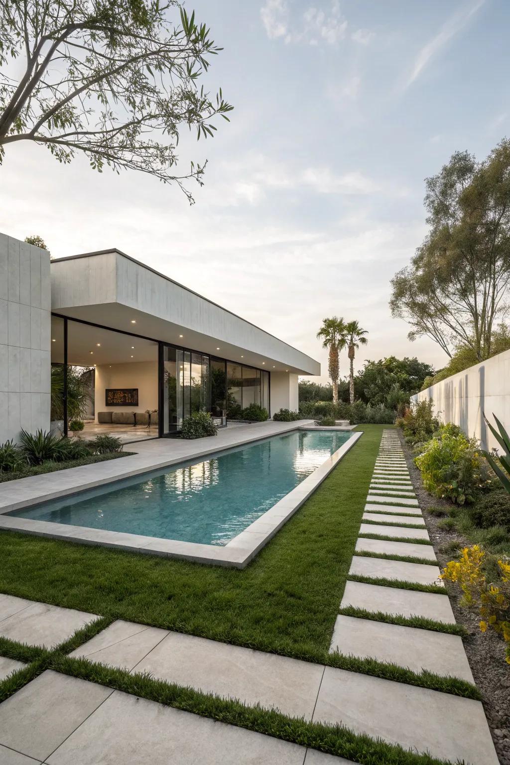 Angular shapes introduce a contemporary flair to your pool design.