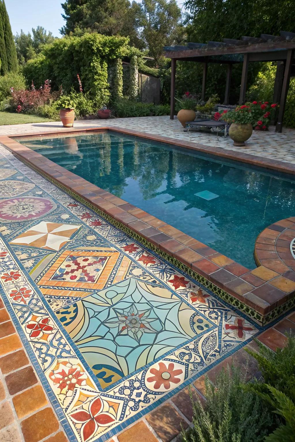 Tile decks add vibrancy and imagination to pool designs.