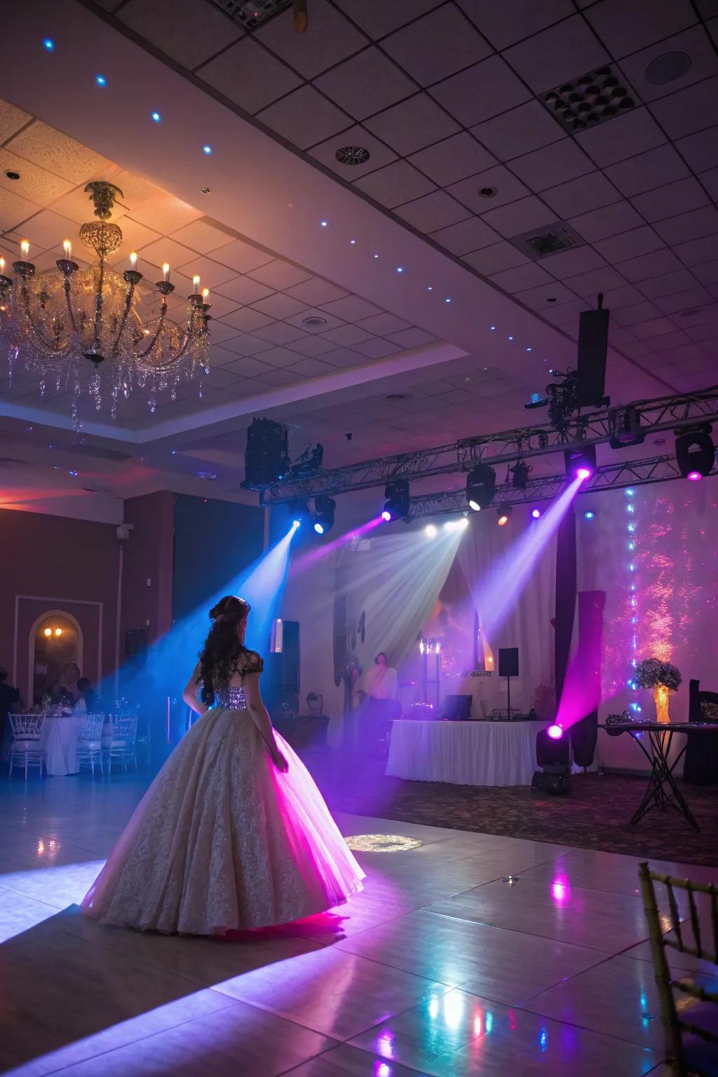 Lighting results transform the venue's mood.