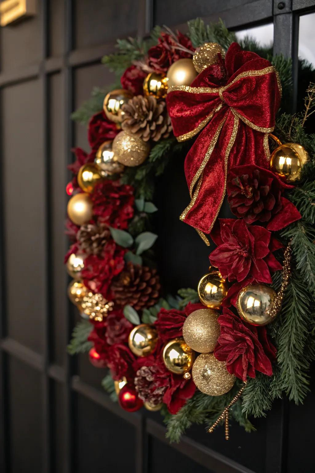 Luxurious textures enhanced by plush textile and metallic radiance.