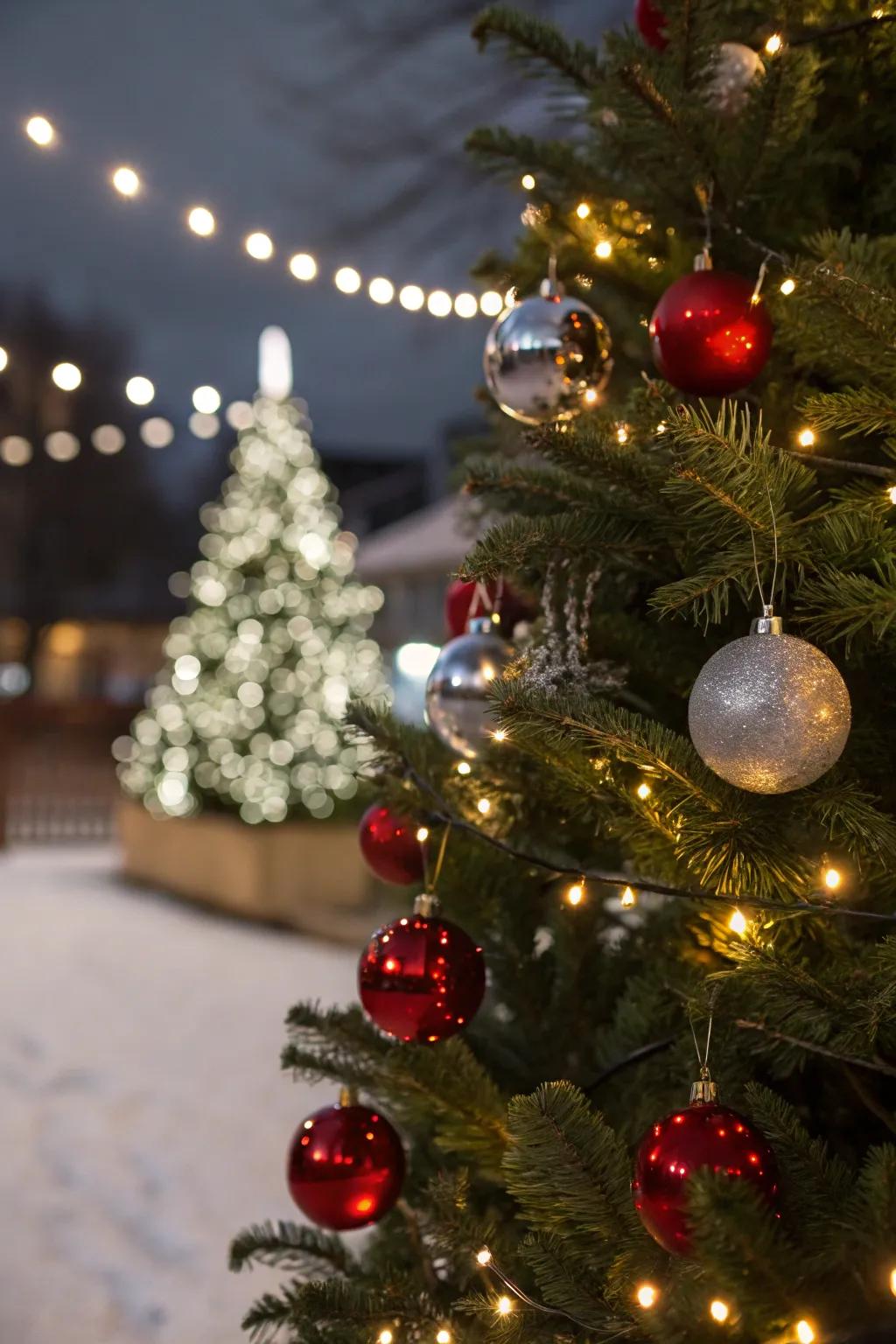 White lights add a magical glow to your festive tree.