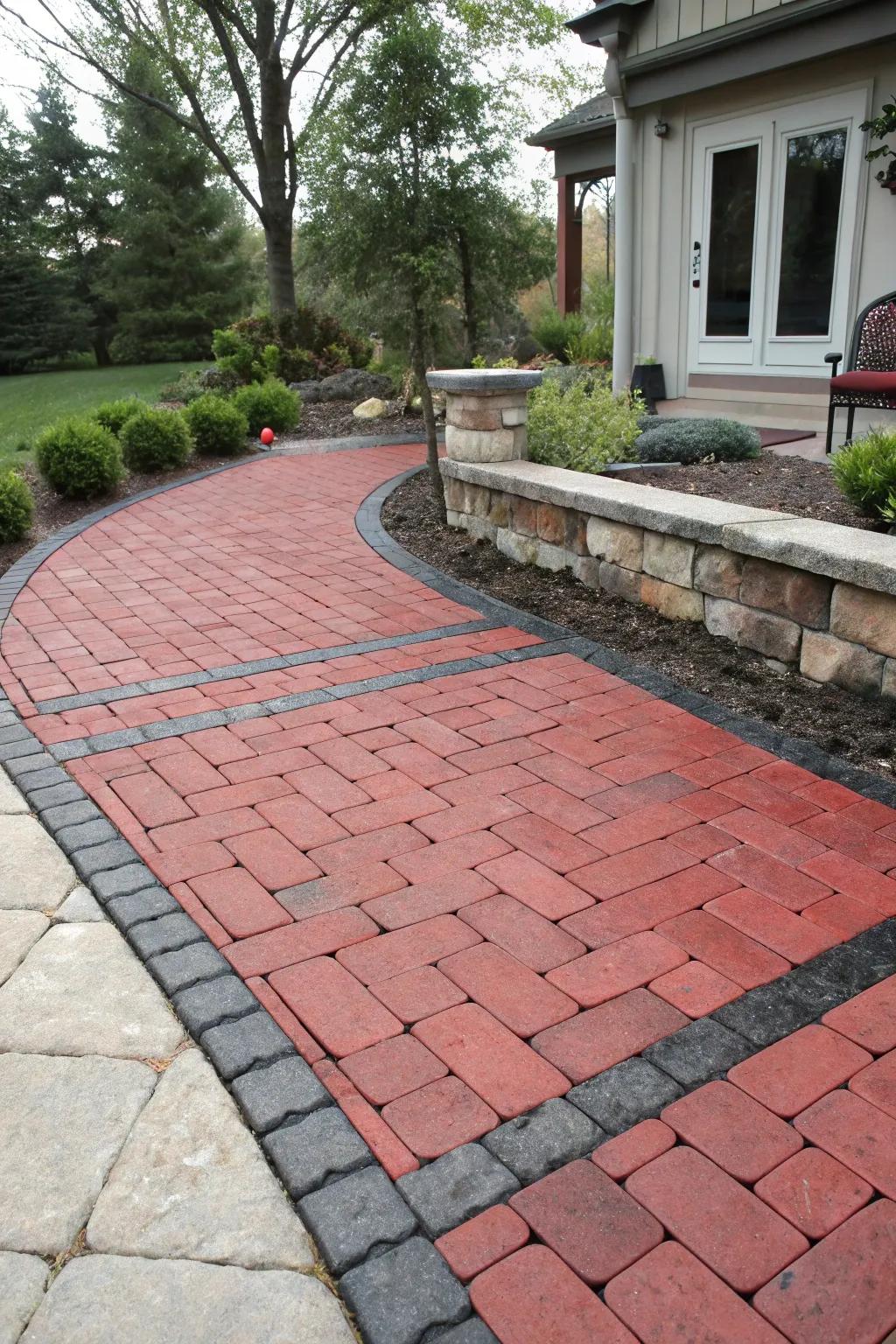 Contrasting borders introduce a hint of sophistication to your patio.