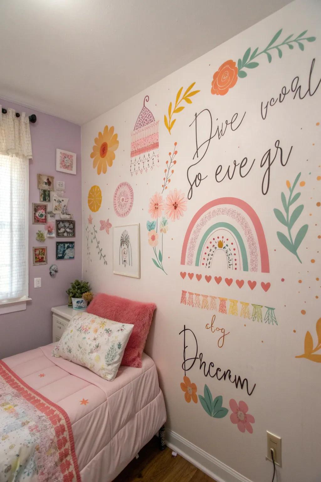 Tailor your space with easily removed wall decals.