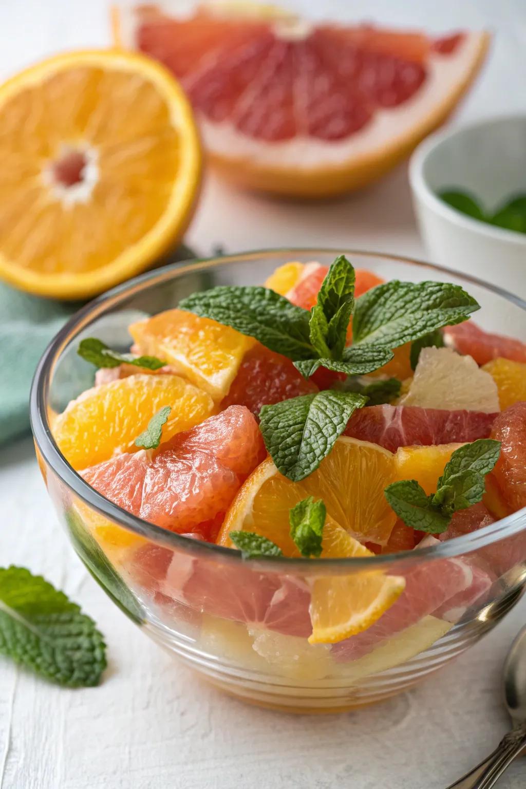 A citrus arrangement is a refreshing and colorful addition to your breakfast.
